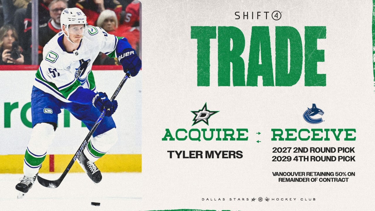 Stars Acquire Tyler Myers: Addressing the Right-Side Defense Need